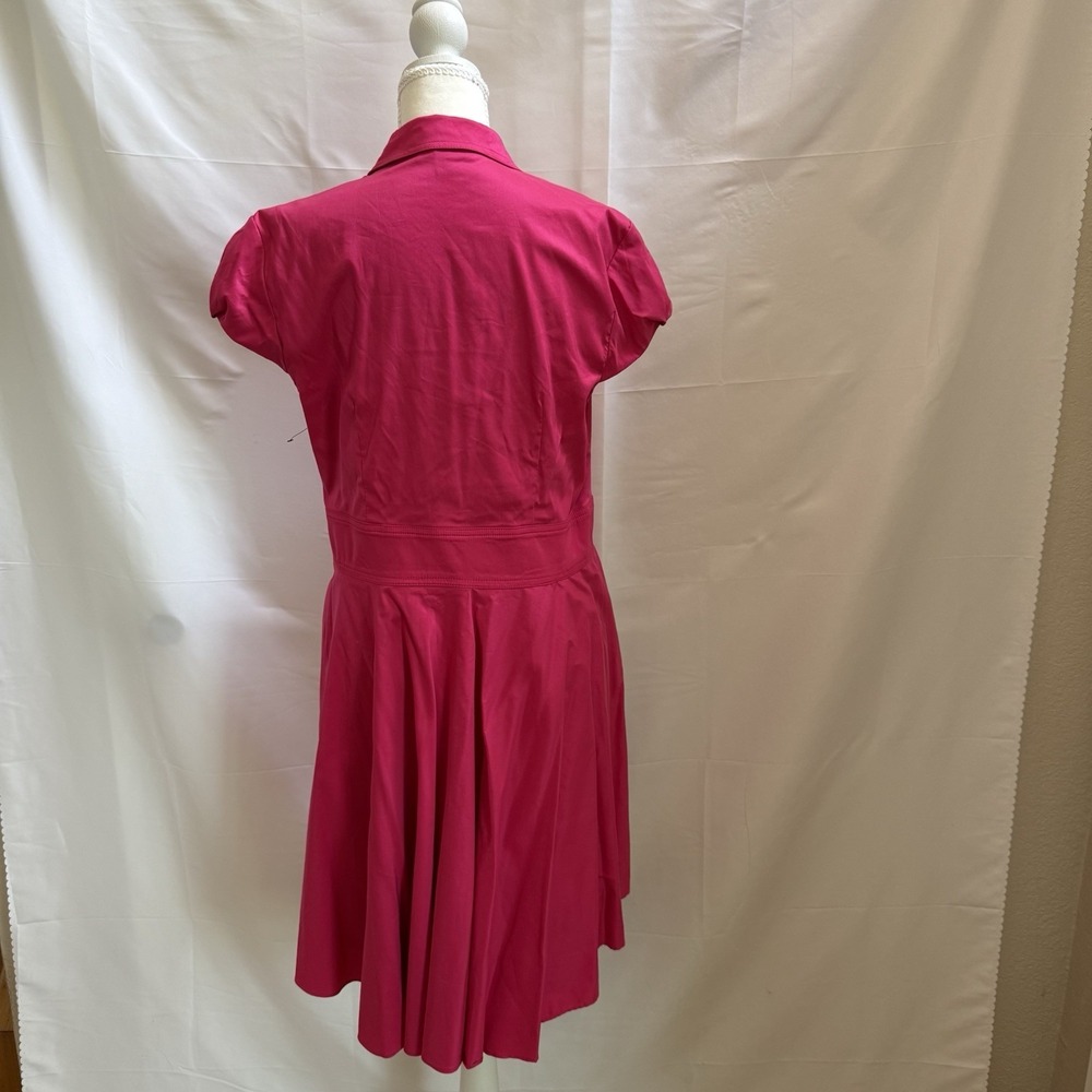 Betsey Johnson Womens Faux‎ Wrap Hot Pink Midi Dress Size 14 - Picture 6 of 13